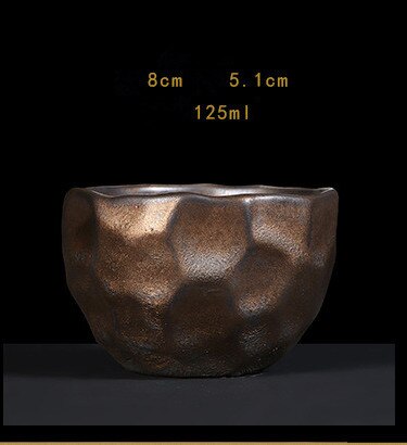 JIA-GUI LUO taza de té japonesa de cerámica taza de café juego de tazas de té de viaje horno de té transformada taza Maestro de cerámica dorada I065