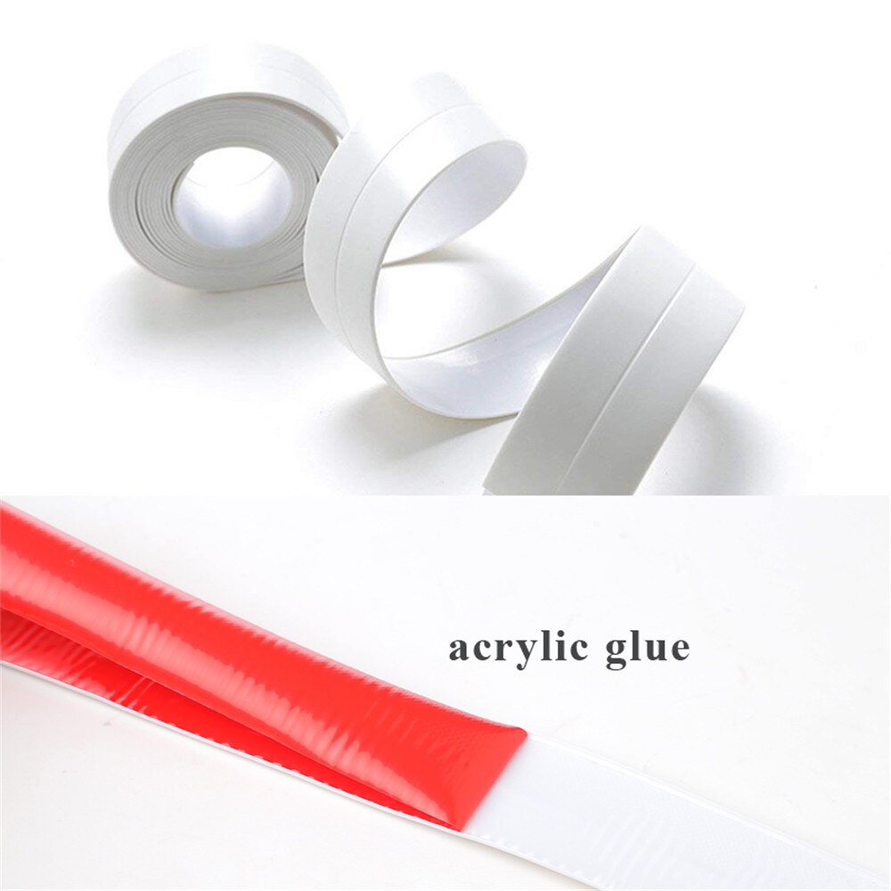 Acryl Lijm Keuken Pvc Sticker Waterdicht Mildewproof Tape Lijn Hoek Naden Vocht Meeldauw Bescherming Collision Rubberen Strip