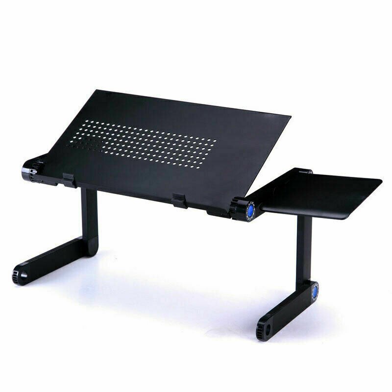 Adjustable Laptop Desk Double Fans Ergonomic Portable Bed Lapdesk Tray PC Table Stand Notebook Table Desk Stand With Mouse Pad