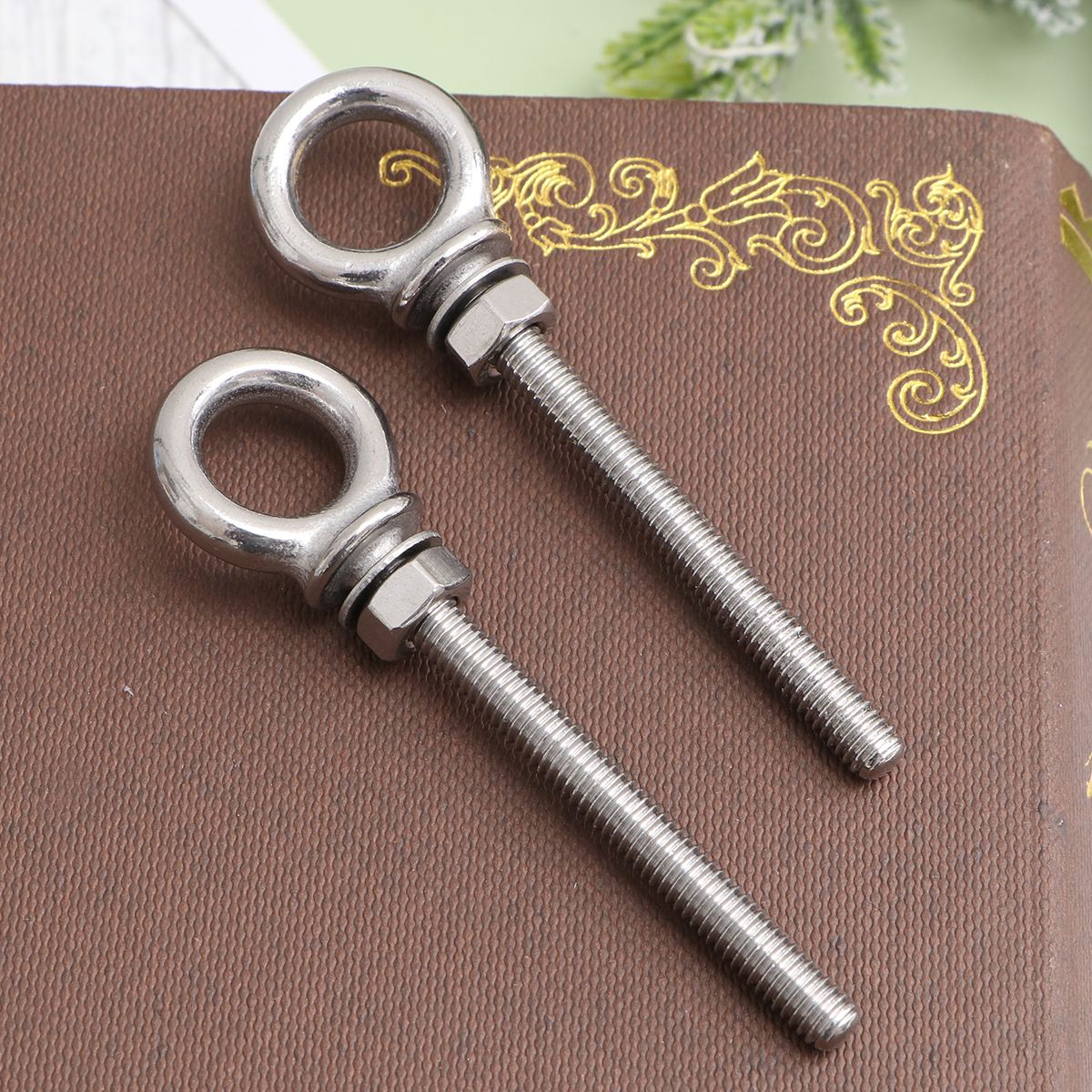 Durable Stainless Steel Lifting Eye Bolts with Nuts Swing Eyebolts Ring Hook Bolt Screw Fasterners (M10*100/M8*80/M6*60 - 316)