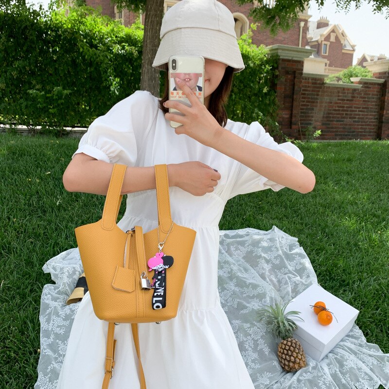 women's Bucket Bag Korean versatile Handle Shoulder Bag Net red broadband shoulder bag Bucket Bag