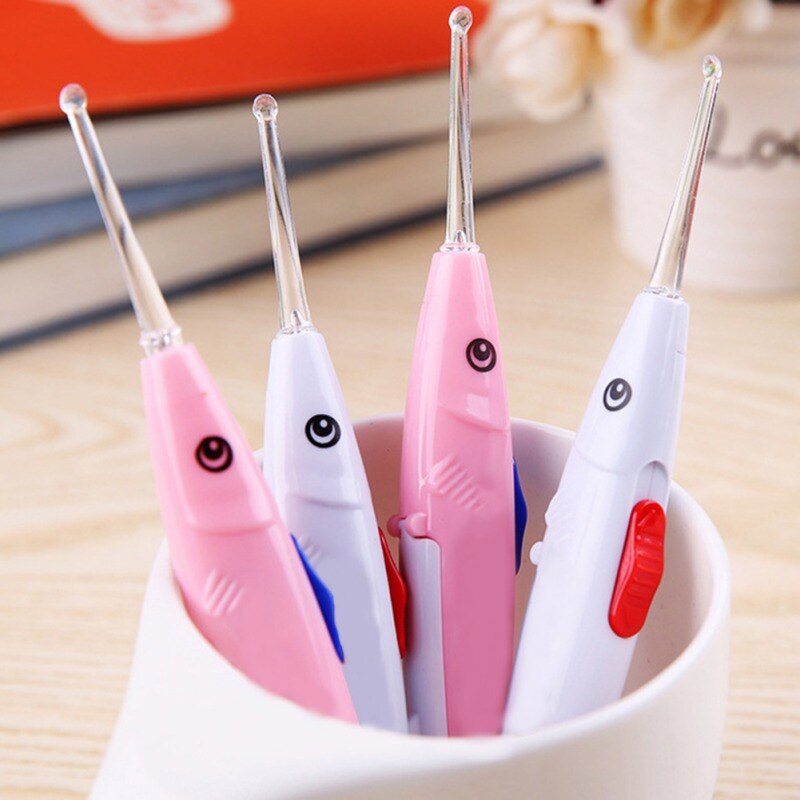 Baby Led Licht Oor Lepel Kind Care Oren Schoonmaken Oorsmeer Graven Lichtgevende Graven Oorschelp Cartoon Lepels: 5pcs