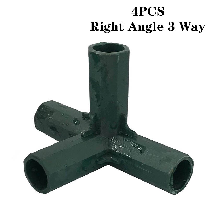 4pcs 16mm Corner Connector Fencing Pipe Joint Supports Garden Framework 3 4 5 Ways Cages Awning Pole Greenhouse Plant Stakes: Right Angle 4