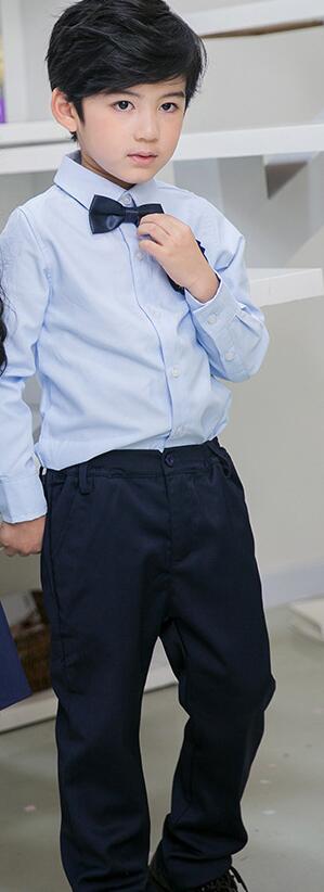 Children Kindergarten Uniform Students School Uniform British Children's Wear Long Sleeve Boys' and Girls' Blue Shirts D-0594: Boy / XXL