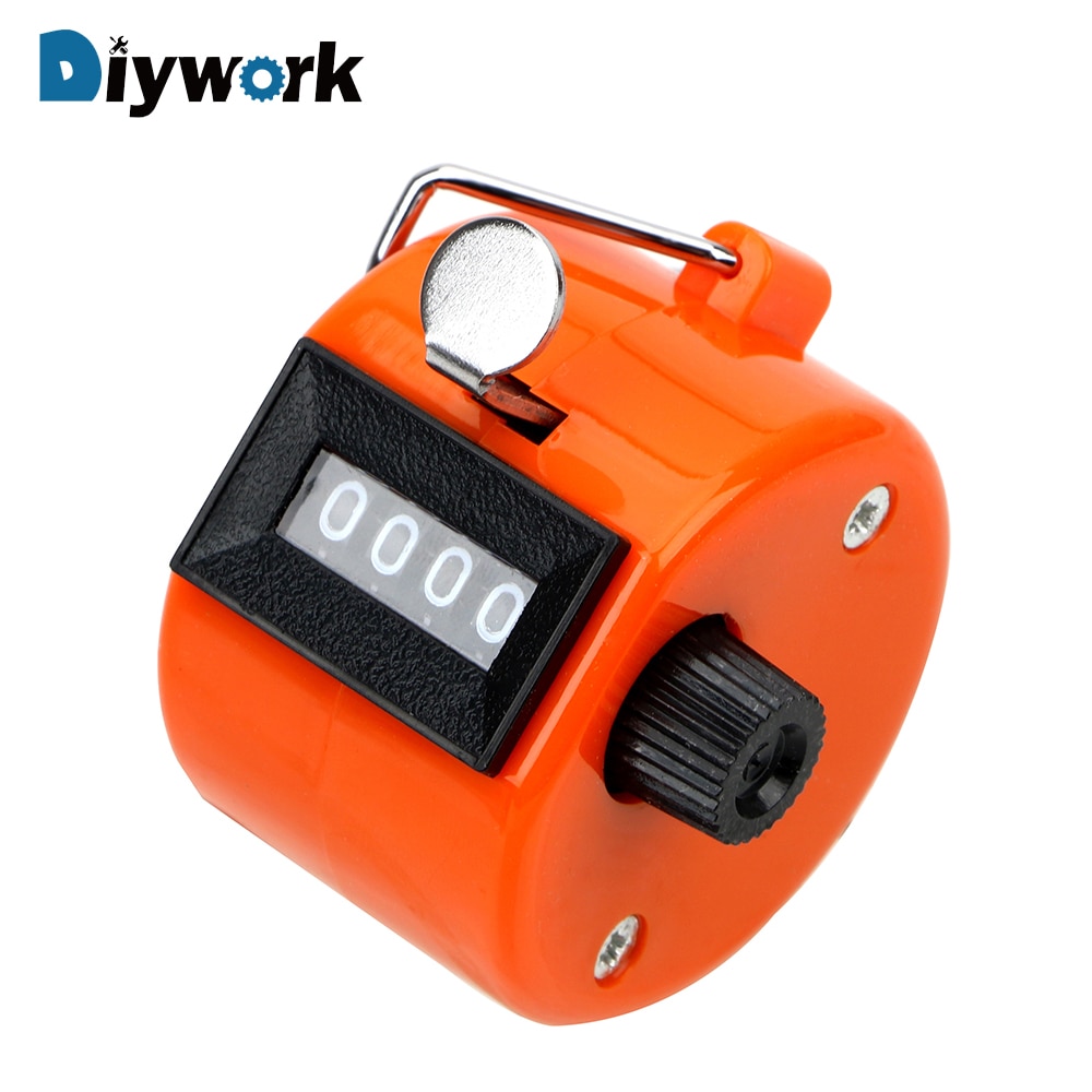 DIYWORK Mechanical Counter Manual Counting Tally Clicker Timer Plastic Shell 4 Digit Number Quick Reaction Soccer Golf Counter