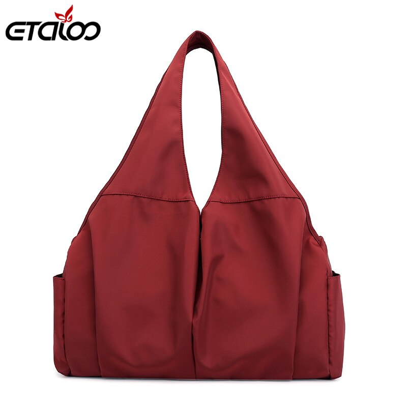 Bolso de mano informal para Mujer, bandolera mensajero, impermeable, de tela de nailon: Borgoña