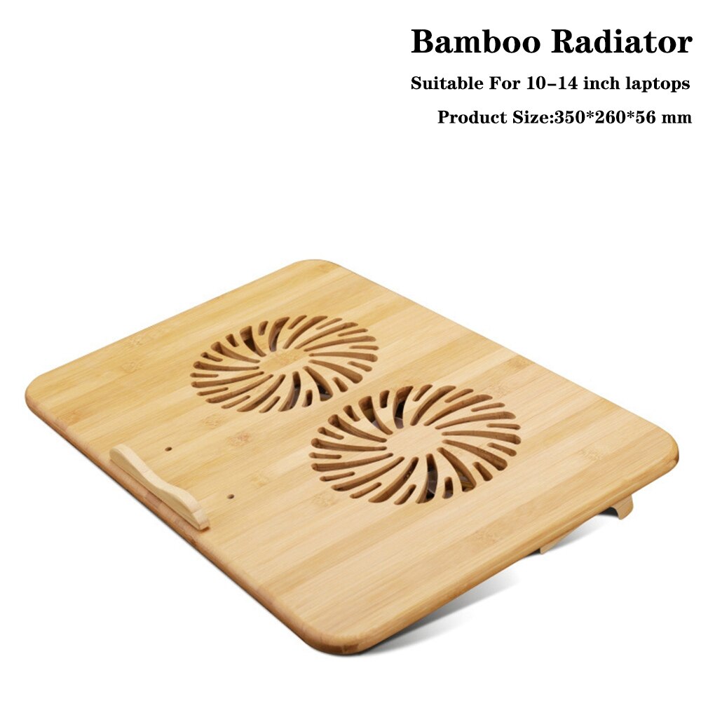 Wood Laptop Stand With Dual Fan Radiator For Desk 10-17.3 Inch Macbook Air Pro 13 15 Wooden Notebook Holder Computer Accessories: Small 10-14 inch