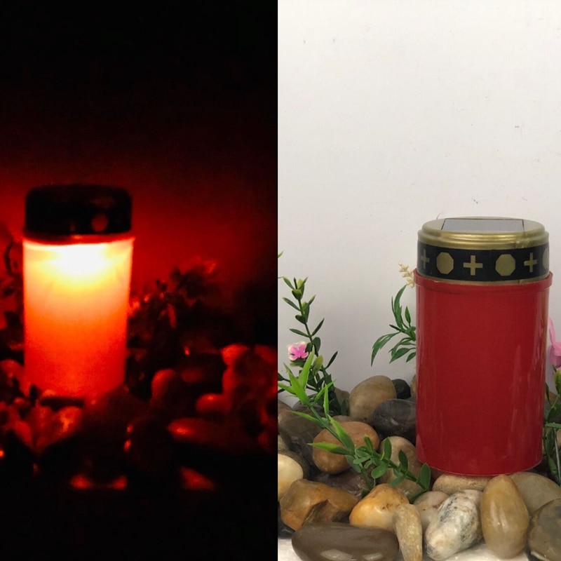 Led Grave Kaars Eeuwige Licht Gedenkteken Led Zonne-verlichting