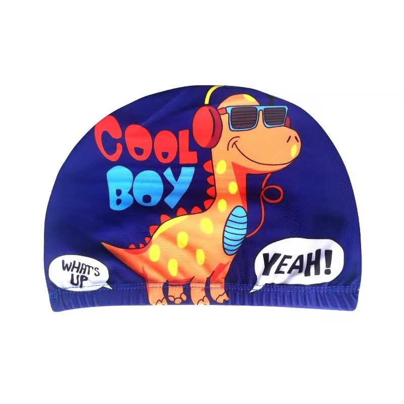 Children&#39;s Swimming Cap Elastic Fabric Cute Cartoon for Long Hair Lovely Kids Protect Ears Swim Pool Hat for Boys Girls Swim