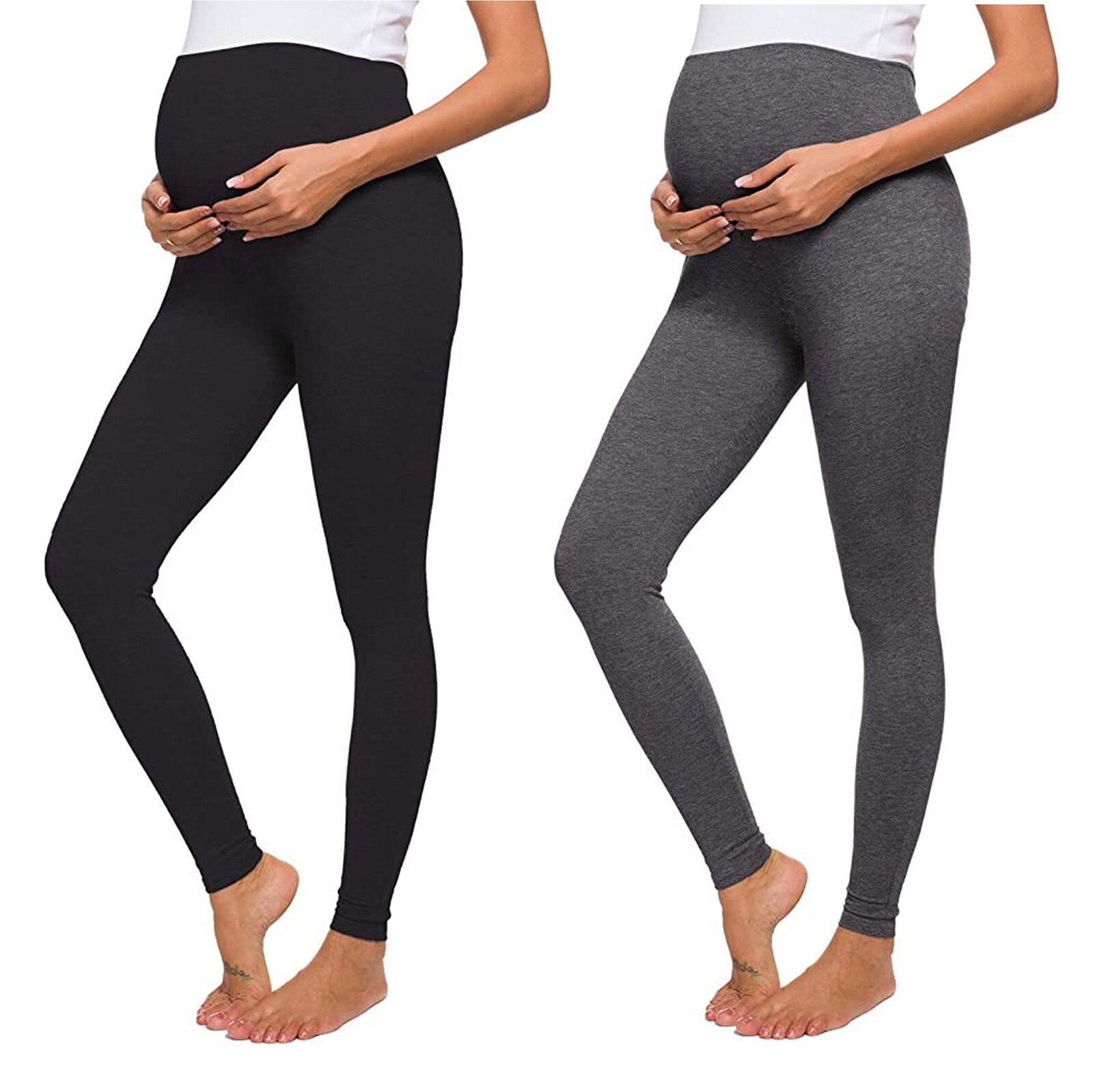 Vrouwen Effen Kleur Zwangere Moederschap Leggings Naadloze Yoga Broek Oefening Effen Kleur Broek Tretch Zwangerschap Broek #40