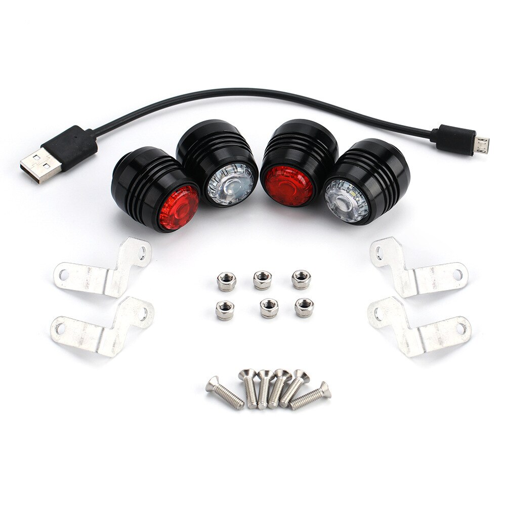 4 pcs Electric skateboard LED light waterproof night riding safety light Four-wheel longboard lights Scooter accessories