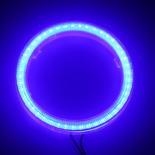 Super Ljusa Halo Ringar COB LED Angel Eyes - 60mm till 120mm - Bil och Motorcykel DRL Lampa: Blå / 3000k