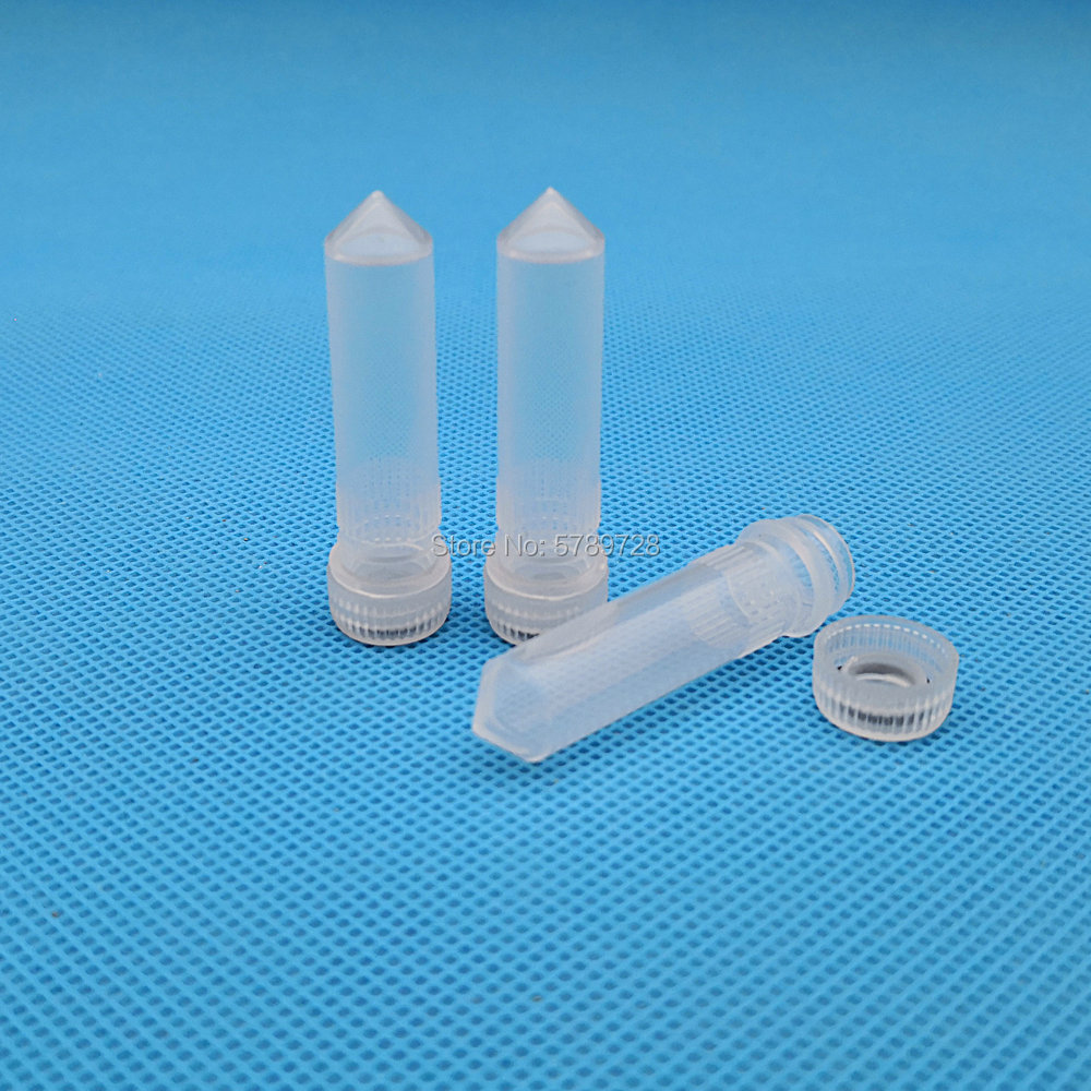 100pcs/lot 2ml Plastic Freezing Tubes Conical Bottom Sample Cryovial Centrifuge tube With Gasket