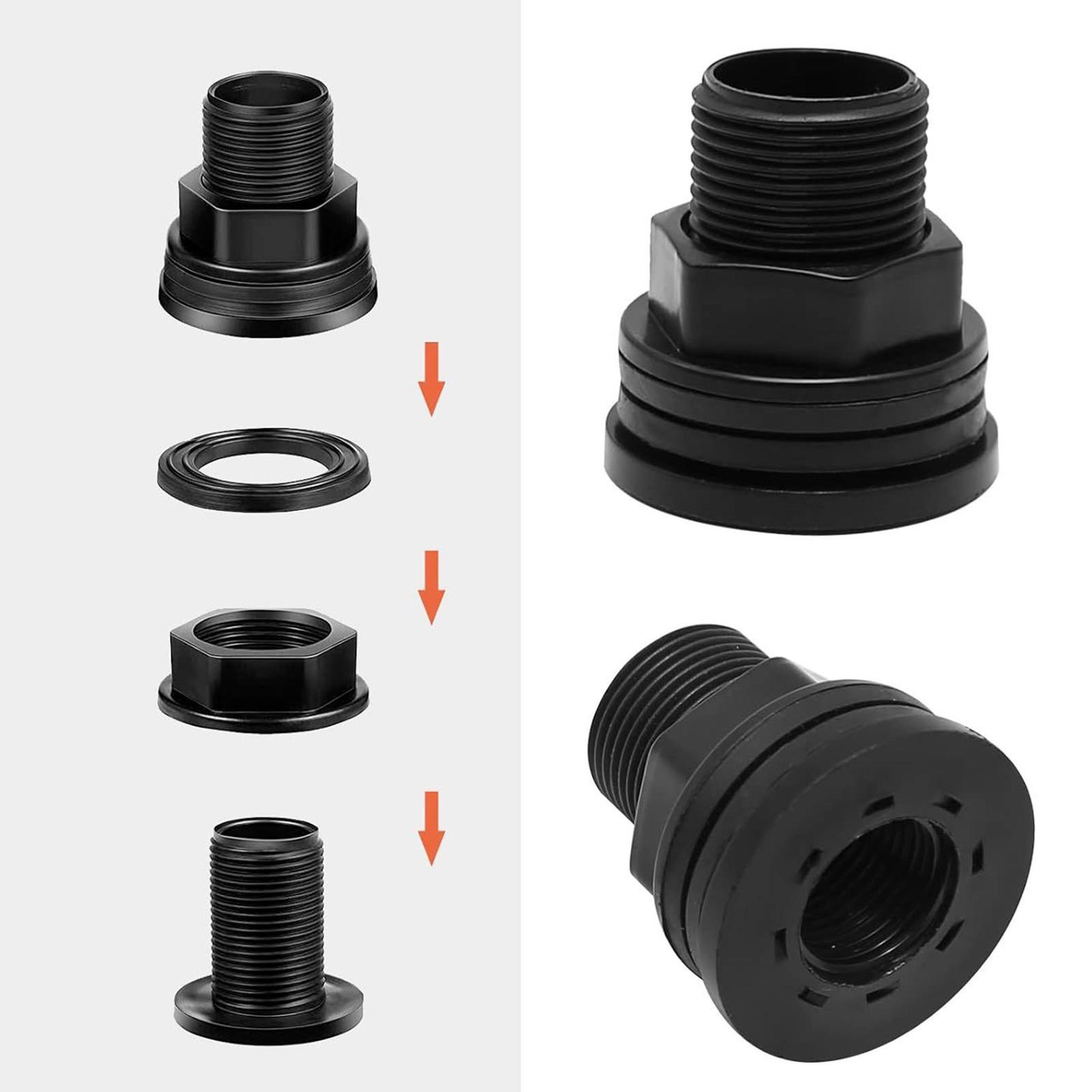 PVC Bulkhead Fitting Easy to Install Garden Bulkhead Spigot Kits Sturdy Multipurpose for Rain Barrels Aquarium Tubs Garden Ponds
