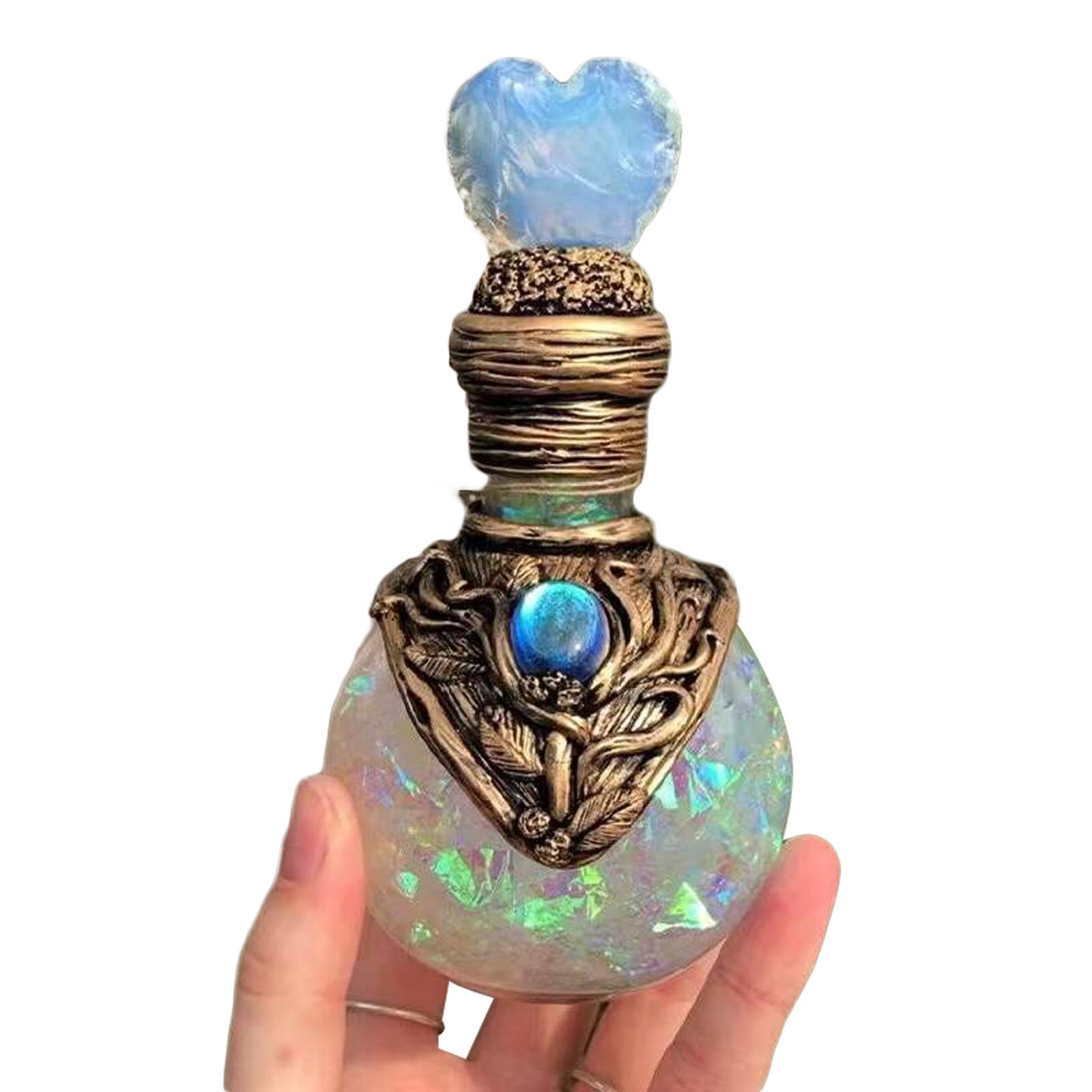 Poción mágica de Luna, decoración creativa de escritorio con forma de sirena, Aura, elfos, Tesoro, frasco de muestra, frasco de decoración del hogar: Blanco