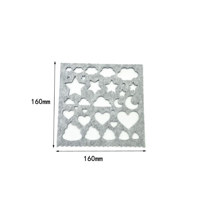 7 stk uldfilt skimmel nålefiltning diy håndværk stencil applikation håndværk formgivning
