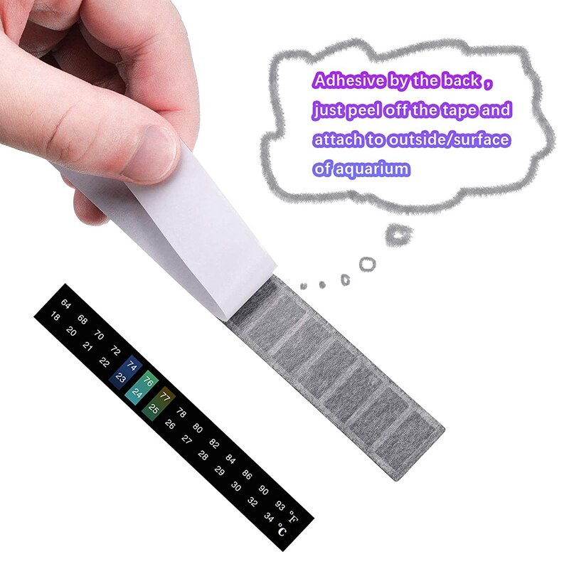 24Pcs Stick on Thermometer Strips Horizontal Thermometer Stickers Digital Temperature Display 18 - 34 Centigrade