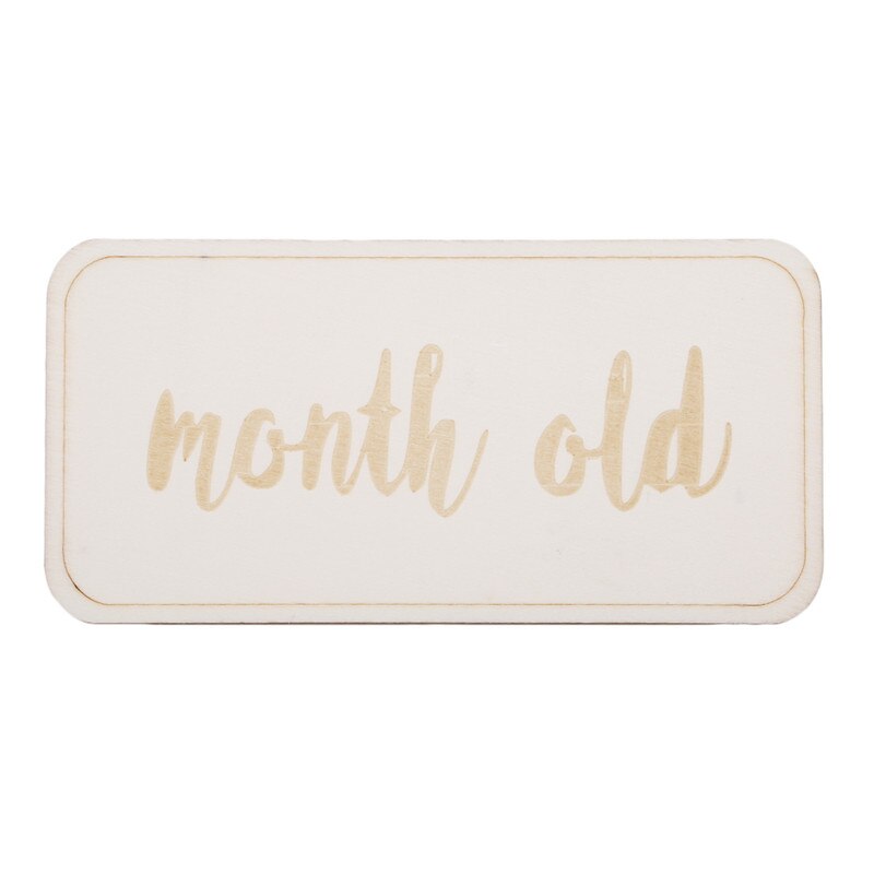 Baby Monthly Milestone Discs，Wooden Baby Markers，Engraved wooden monthly milestone plaques: month old