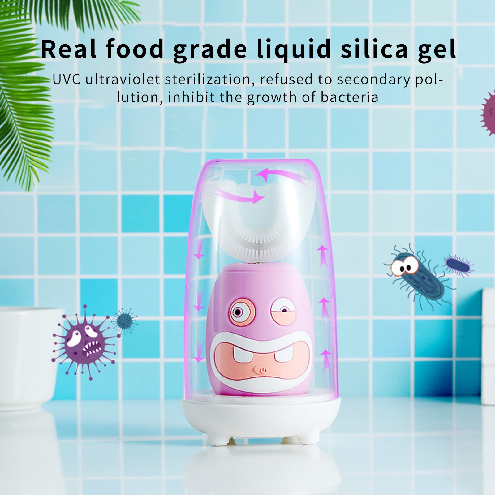 Smart 360 Degrees Electric Toothbrush Kids Silicon Automatic Ultrasonic Teeth Tooth Brush Cartoon Pattern Children