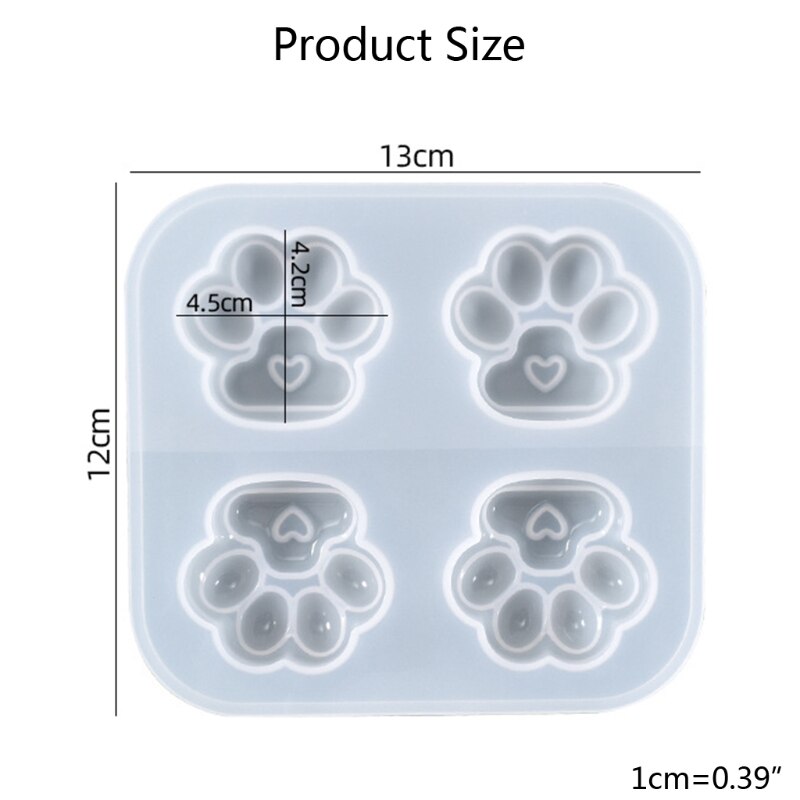 J60E błyszczące błyszczące miłość silikonowe formy miłość łapa kota żywicy epoksydowej formy DIY brelok biżuteria na walentynki zestaw do pakowania prezentów