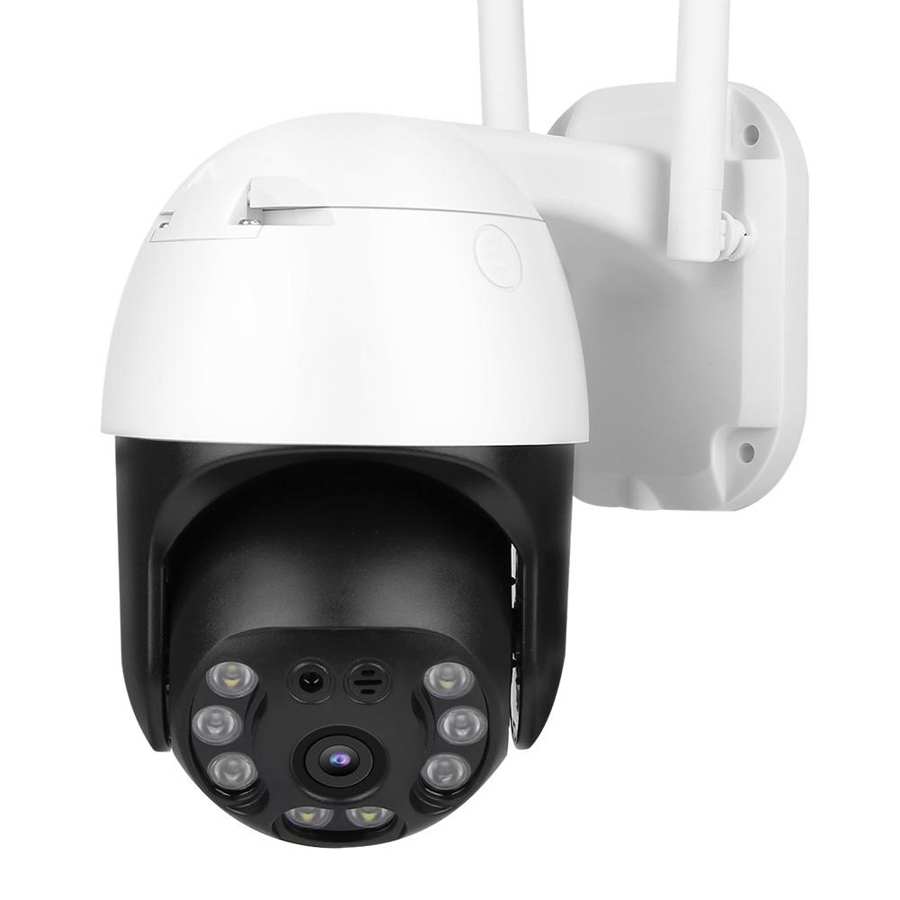 Color Night CCTV 3MP Wifi PTZ Camera 8 Lights IP66 Waterproof Human Detect Night Security CCTV 100‑ 240V