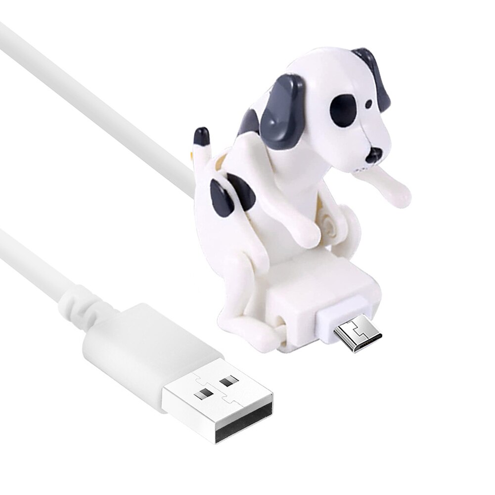 Funny Dog Fast Charger Cable Data Cable For iPhone IOS Android Type-C Mobile Phone Charging Line Prank Phone Accessories: White Android