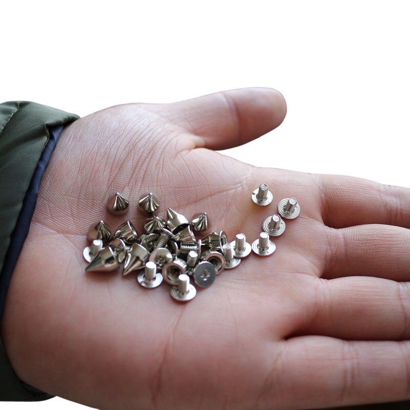 50 PC Spikes Kegel Nieten Bekleidungs Schraube Nieten Leathercraft DIY Felsen Kühlen Punk Kleidung Zubehör Schraube Niet Nagel Nieten