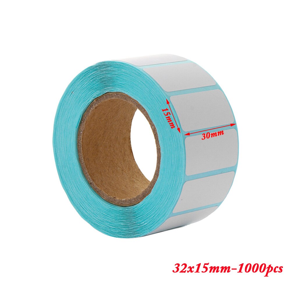 1000/700 kpl valkoinen liimapaperi lämpötarra tarra paperi supermarket hinta tyhjä etiketti suoratulostus vedenpitävät tarrat: 32 x 15mm