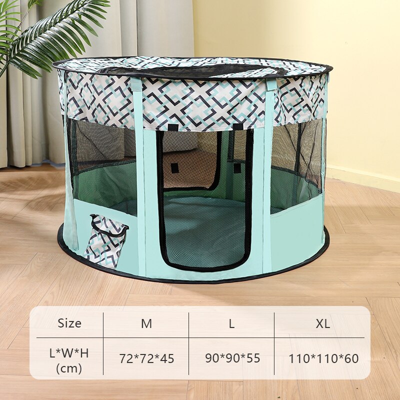 Tragbare Haustier Laufstall Katze Zelt Bett Klapp Hund Haus KäFeige Für Hunde Katzen Baby Zimmer Welpen Innen Runde Zaun Haustier Liefert: Grün Nein Geschenke / 90x90x55cm