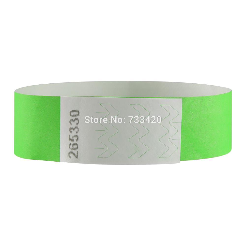 Neon Colors 3/4 inch Tyvek Wristbands with Numbers, Colorful ID Wristbands for Parties Events 500 pieces