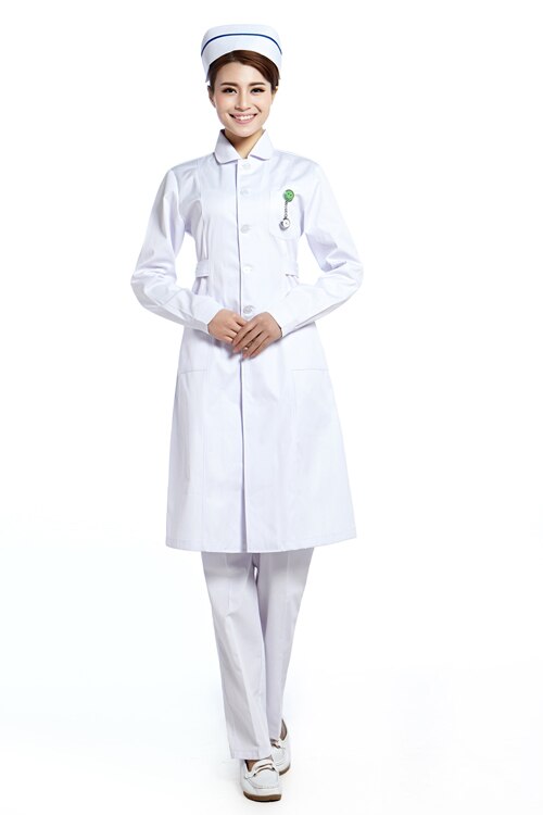 Frauen labor Mantel medizinische Uniform apotheke arbeitskleidung schönheit Salon kleid langarm zahnarzt Mantel: Weiß / M