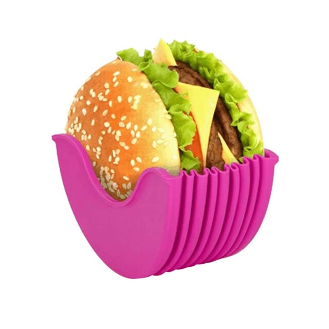 Sandwich Lunch Box Hamburger Fixed Rack Holder Storage Kitchen Organizer Food Burger Silicone Donuts Storage Case Container: 3