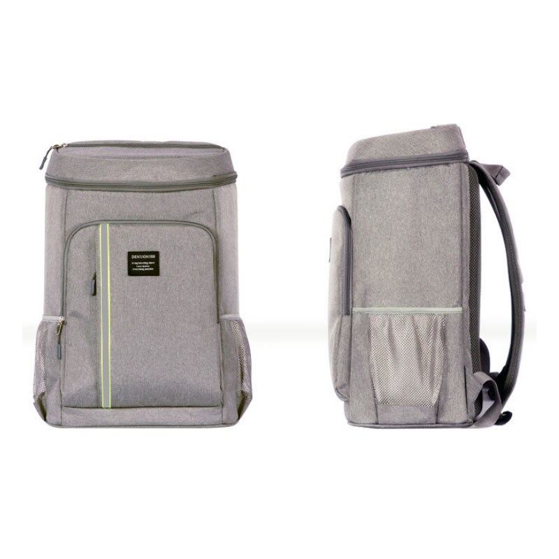 DENUONISS zaino refrigerante per isolamento notturno 30L cinturino riflettente borsa termica per uomo zaino Tourit di grande capacità: gray