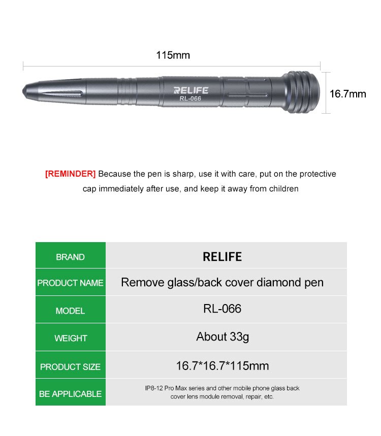 Mobile Phone Back Glass Cover Repair Parts Break Crack Demolishing Pen For iPhone 11 Camera Lens Refurbish