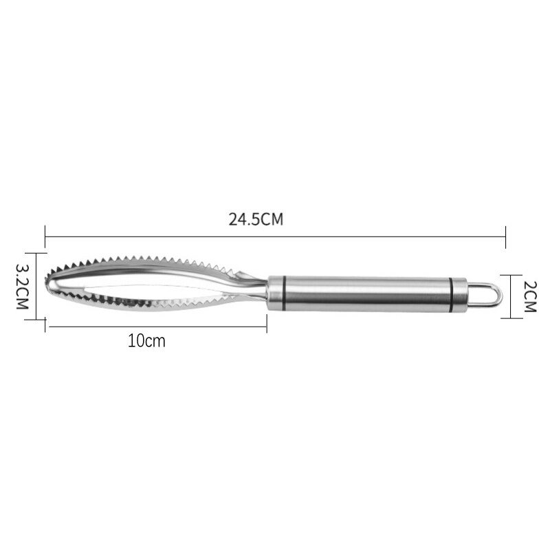 Fish Scales Scraping Graters Stainles Fast cleaner Remove skin brush Cleaning Peeler Scraper bone scaler Tongs tweezers tool: black