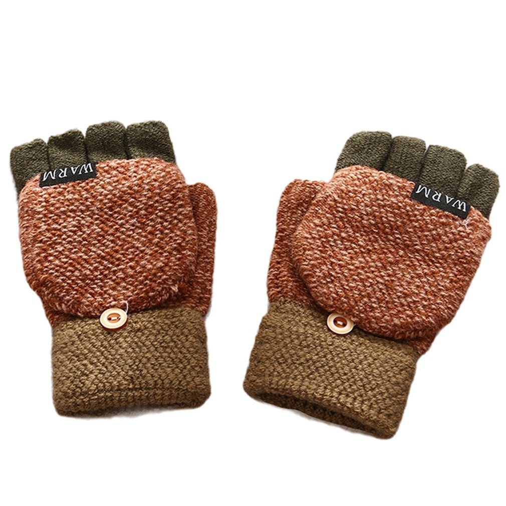 Winter Handschuhe Warme halb-Finger Und Garn Clamshell freundlicher Handschuhe warm Halten Cabrio kippen oben Fingerlose Fäustlinge Handschuhe: 6