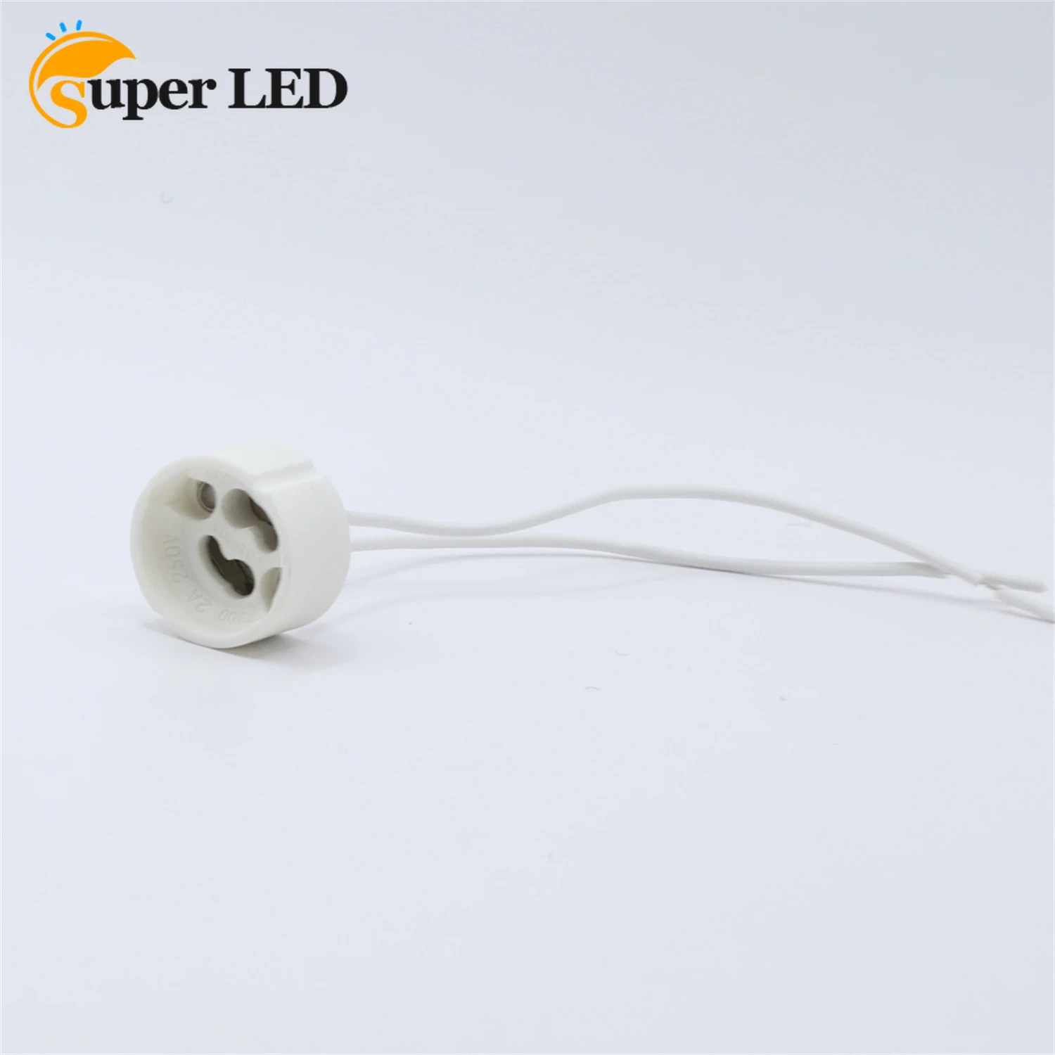 Gu10 lampefot keramisk lysholder sokkelkontakt adapter ledning for led-pære stativ lysekrone halogen led-tilbehør