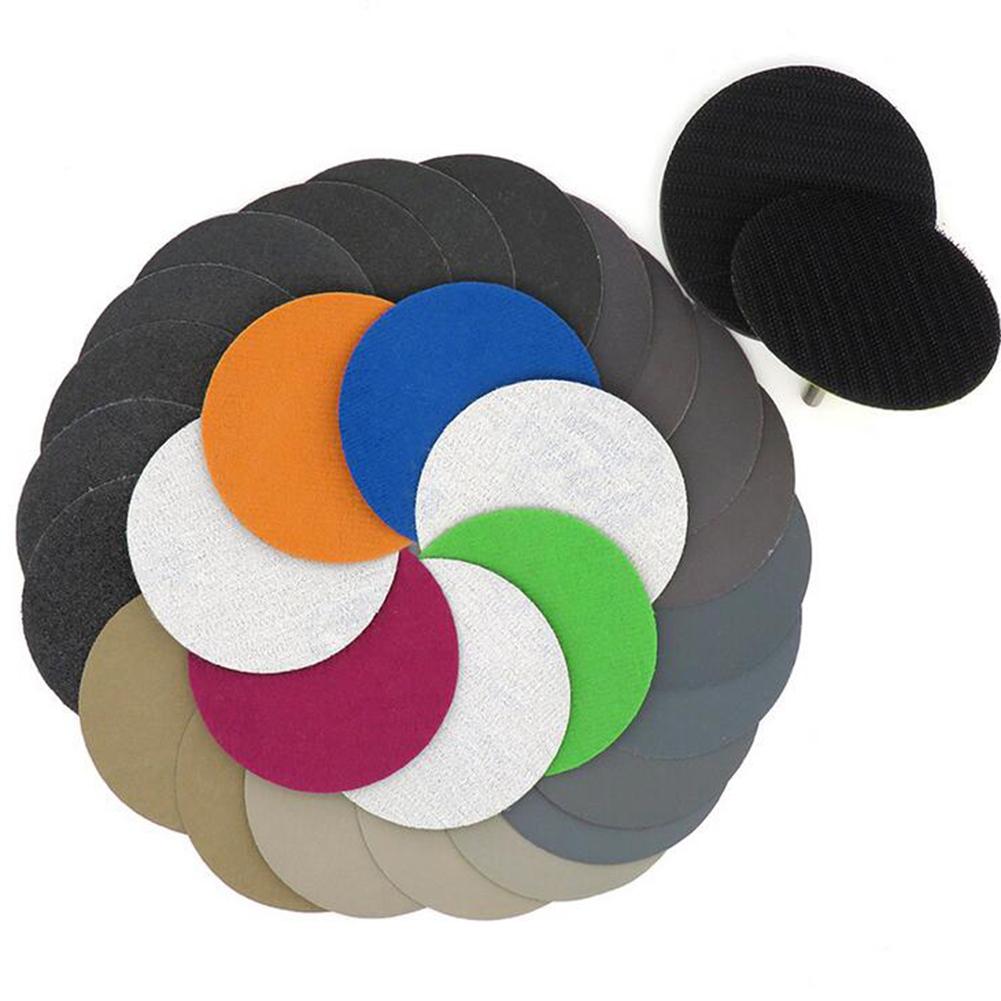 25PCS 3-inch 75MM Disc Flocking Sand Paper 1000 # 2000 # 3000 # 4000 # 5000 # Grit Wet Dry Use Sand Paper for Jade Car Polishing