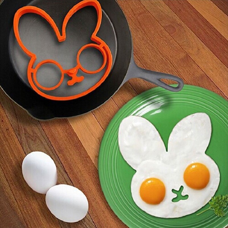 1 stk flerfarget kaninomelett silikon gummi eggform søt kaninform for egg stekt steking pannekake eggring matlaging