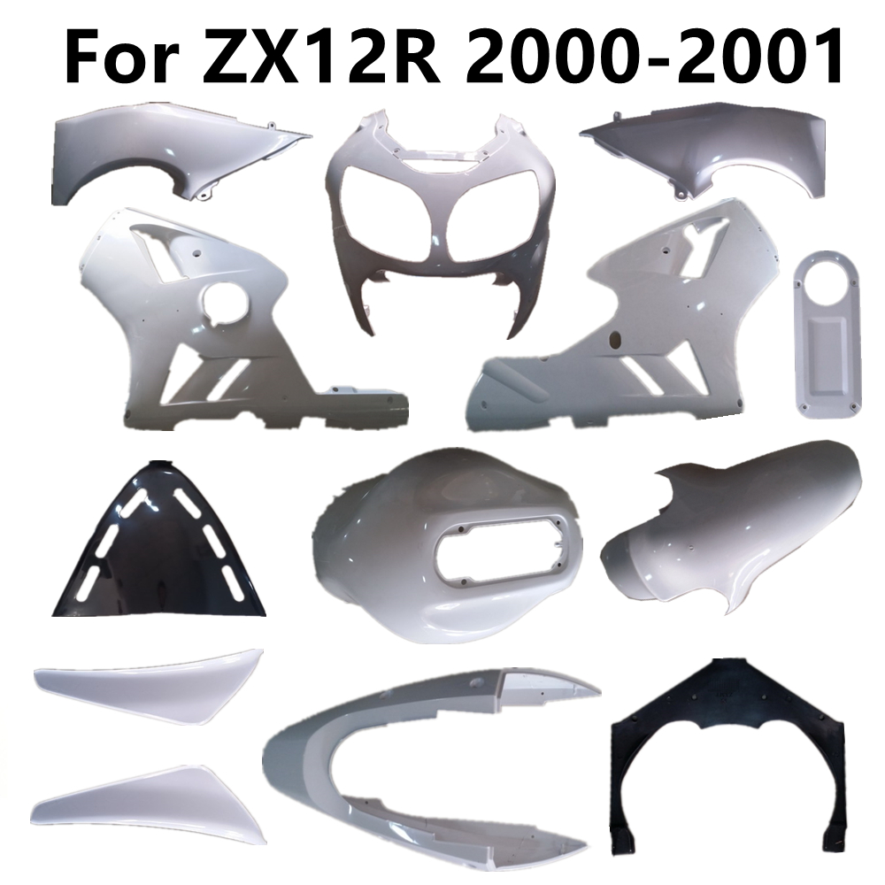 Bodywork Cowling Motorcycle Unpainted Fairing For ZX12R 12R 2000-2001 00-01 Components ABS Plastic Parts Pack Left and Right