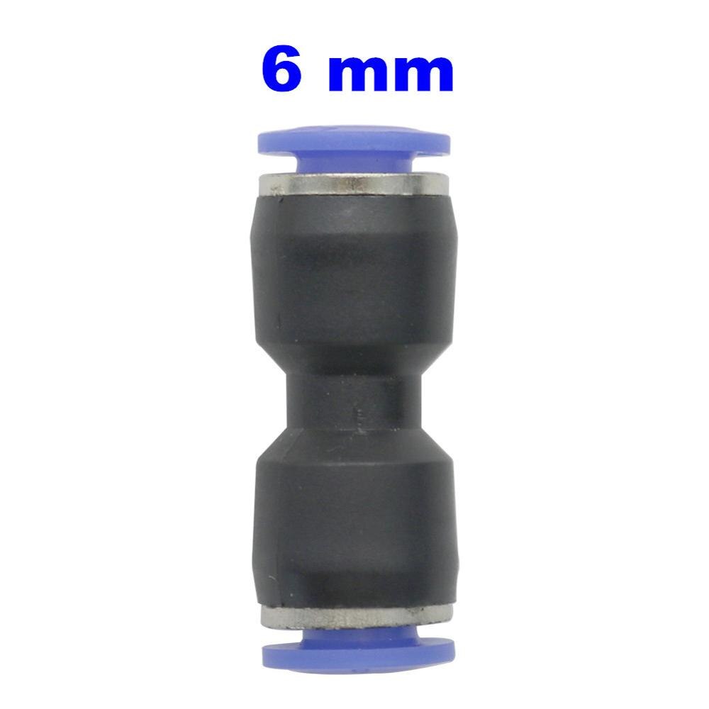 Conector recto de conexión rápida de PVC, interfaz de conexión de puerto 4/6/8/10/12/14/16mm, componentes neumáticos de conector de agua 3 uds: 6 mm