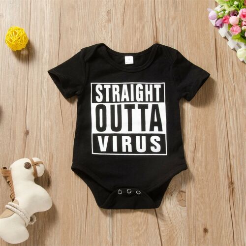 Baby Summer Clothing Newborn Infant Kids Baby Boy Girl Short Sleeve Bodysuit Jumpsuit Letter Clothes Outfit 0-18M: Black / 3M