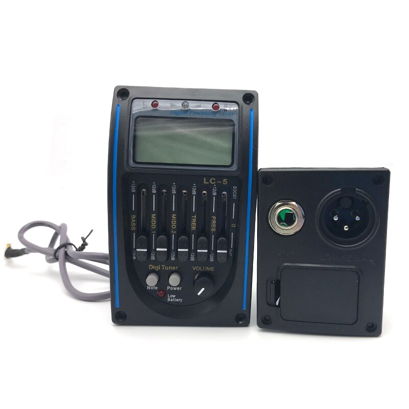 Acoustic Guitar Preamp LC-5 5 Band EQ Equalizer Pickup Tuner LCD with Micro Phone Guitar Pickup for Acoustic Guitar Guitar Parts: LC-5