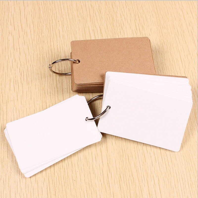 Kawaii Cute Loose-Leaf Portable Buckle Binder Notes Flash Cards Memo Pads DIY Blank Card Stationery Quotes Words Memory Notebook