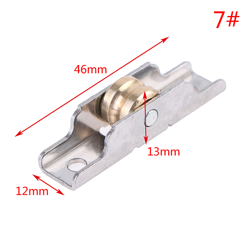 Roulettes de porte marketen acier inoxydable, armoire à roulettes, roulettes en cuivre, glissières de poulie de roue, quincaillerie de meubles de fenêtre de garde-robe, 1PC: YELLOW