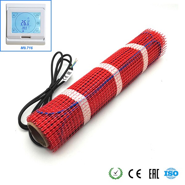 Minco heat 2m x 50cm laatan alla sementin lämmin lattialämmitysmatto 230v 150w:  m9.716: n kanssa