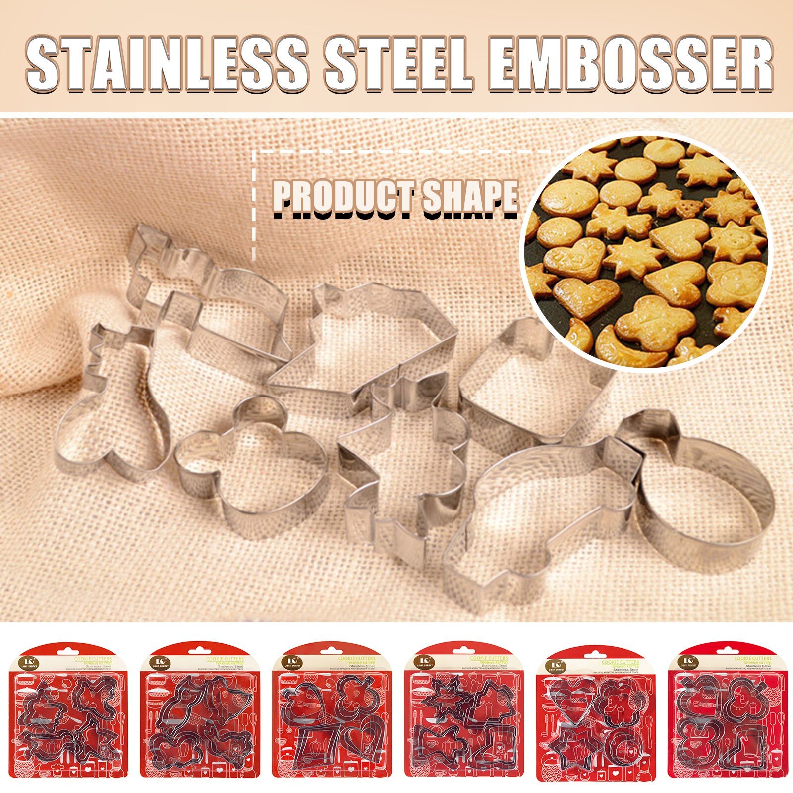 25 # Rvs 12 Delige Set Drie-Dimensionale Cookie Mold Cake Bakken Tools Diy Cookie Cutter Rvs cookie Gereedschap