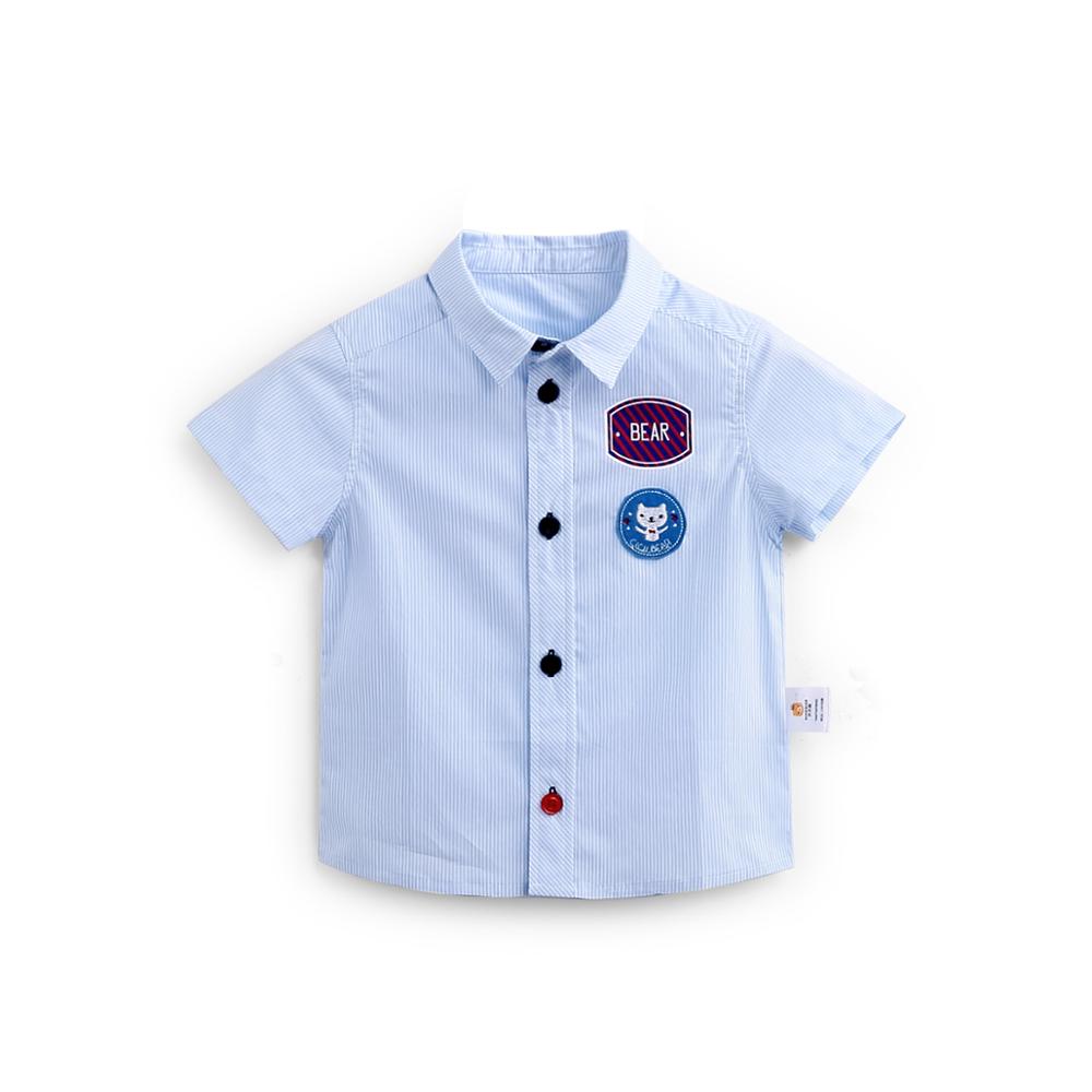 Ciciibear babykleding jongens meisjes katoenen shirt met korte mouwen zomer babykleding cartoon revers gestreept shirt