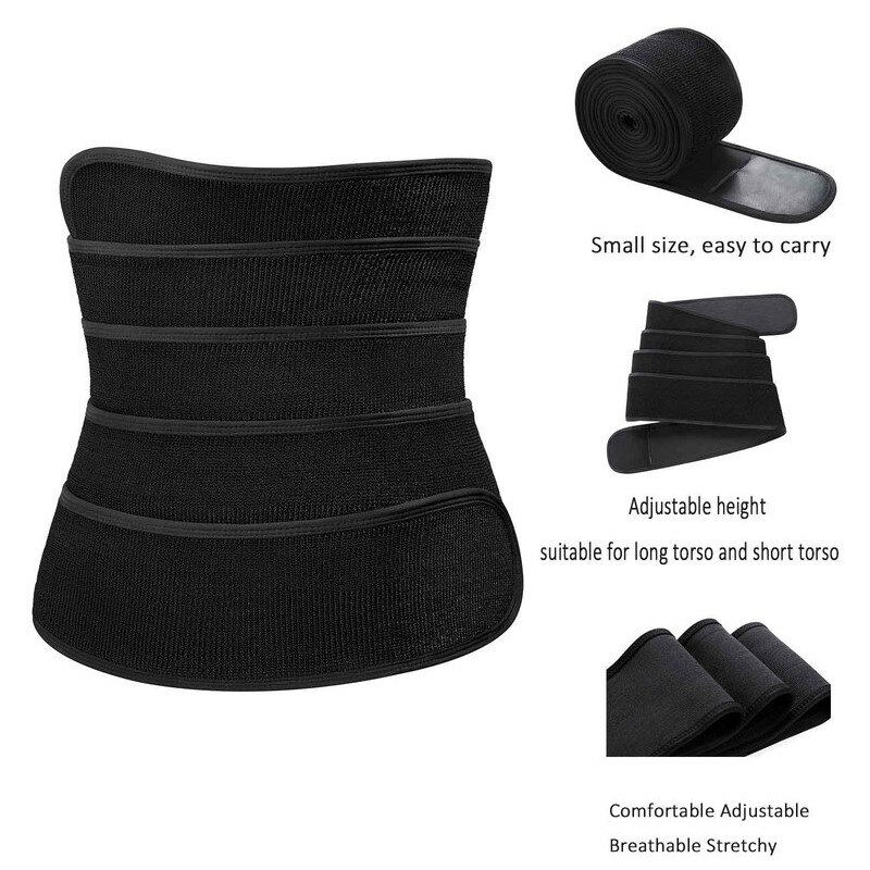 Ceinture Abdominale De Sudation – Noire Avec Intérieur Bleu, Tailles S à 4XL, En PU Et Polyester, Pour Sport Et Sauna