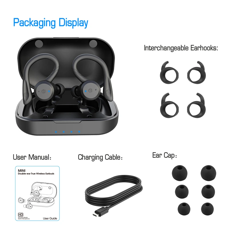 Oortelefoon 20 Uur Speeltijd Zwemmen Waterdichte Koptelefoon Bluetooth Dual Modi Dragen Sport Draadloze Headset Ipx7 Stereo Oordopjes